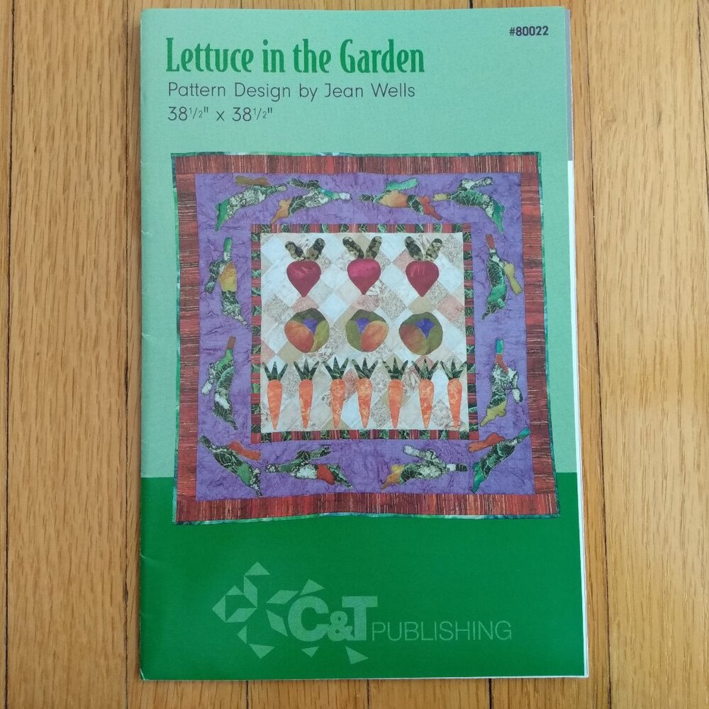 Vegetable Garden Bunny Quilt Sewing Pattern 38.5" Square Wallhanging Vintage